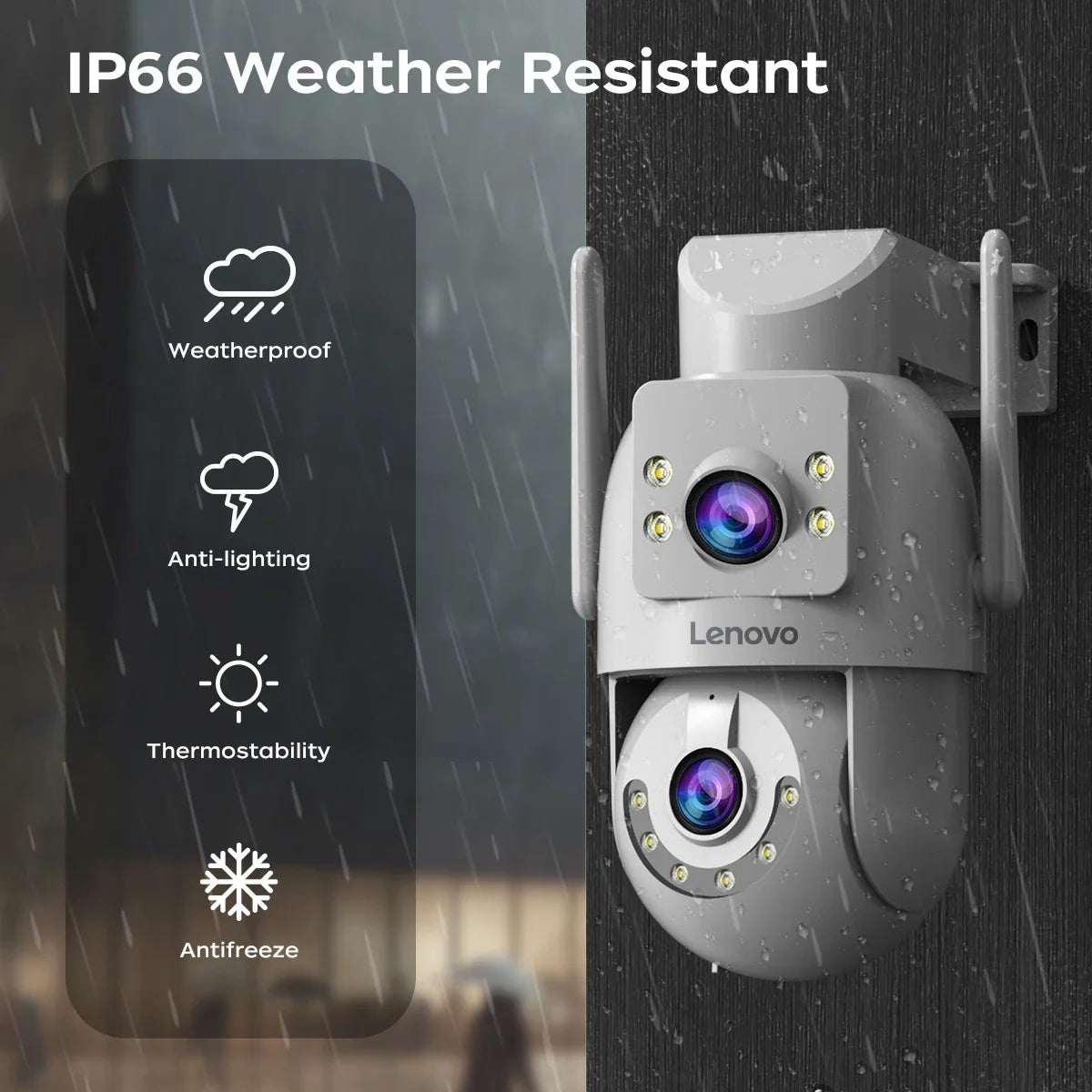 Caméra De Surveillance Extérieure Double Objectif WiFi PTZ