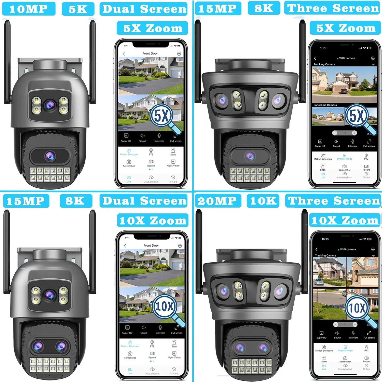 Caméra De Surveillance Extérieure PTZ Wi-Fi 10X
