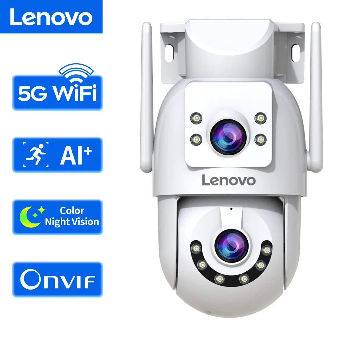 Caméra De Surveillance Extérieure WiFi Double Objectif 4K PTZ