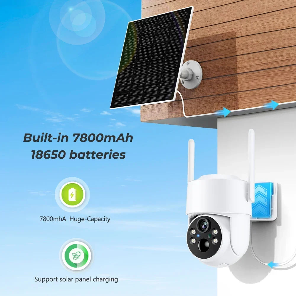 Caméra De Surveillance WiFi PTZ Solaire 4 MP