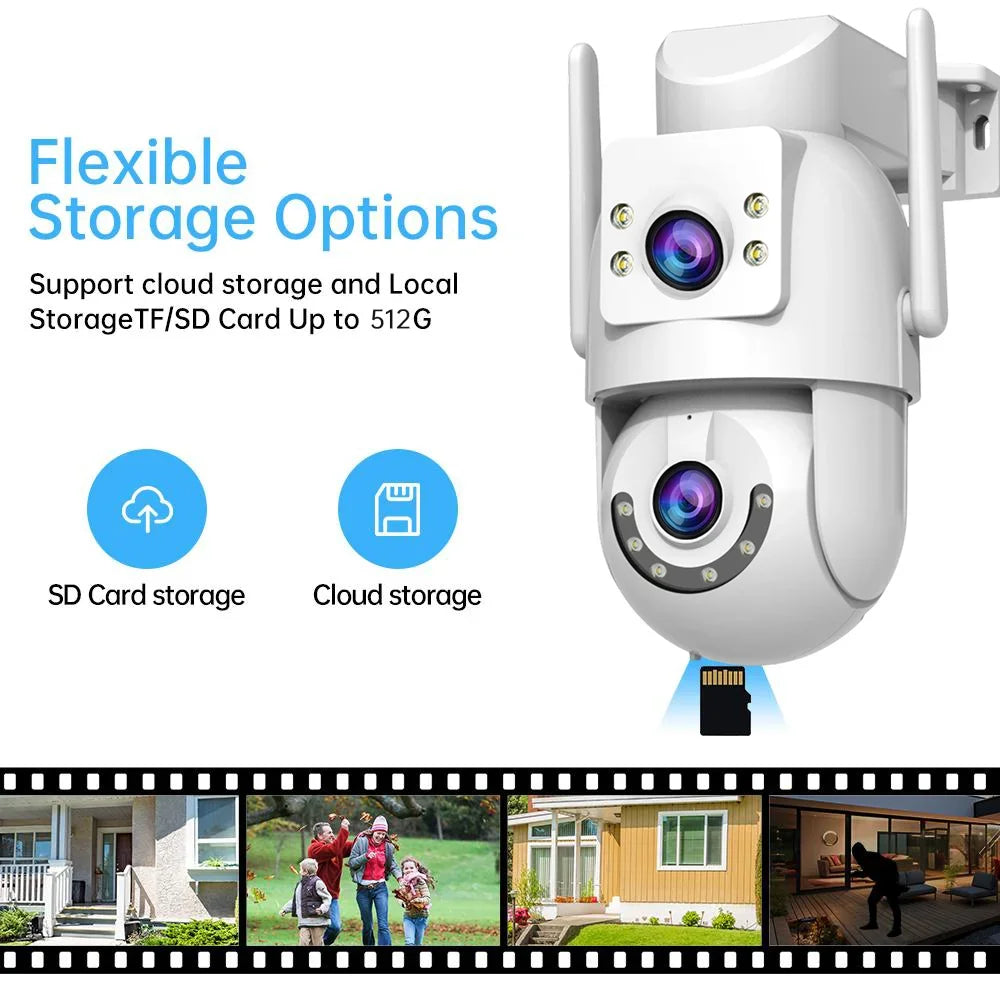 Caméra PTZ Extérieure WiFi Double Objectif 4K