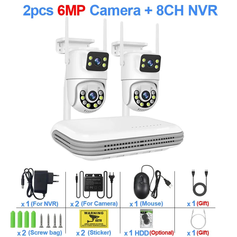 Kit De Caméras De Surveillance WiFi 6MP 8 Canaux